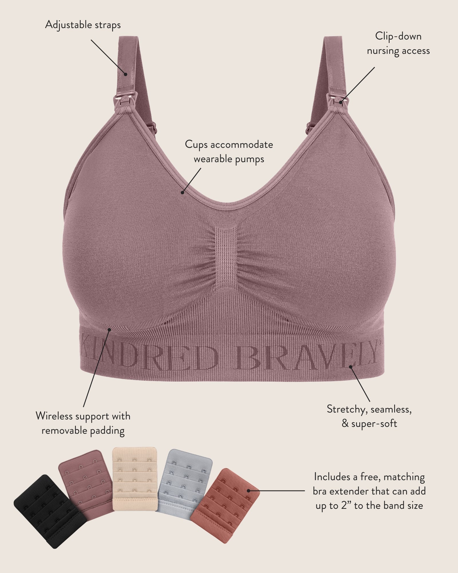 Kindred Bravely Simply Sublime® Nursing Bra Willow Pump